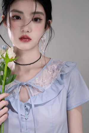 Curve Blue Cotton Shirt