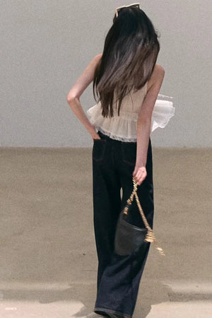 Custom-Dyed Lace Silk Top