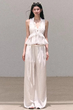Custom-Dyed Lace Silk Top
