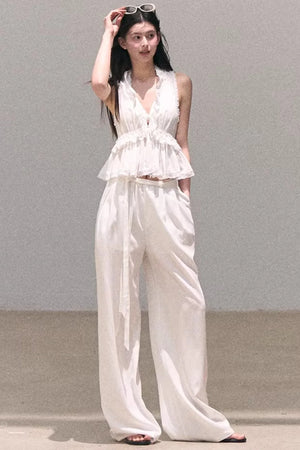 Custom-Dyed Lace Silk Top