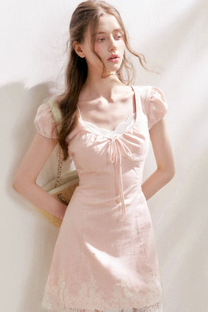 Custom-Dyed Ramie Cotton A-Line Dress