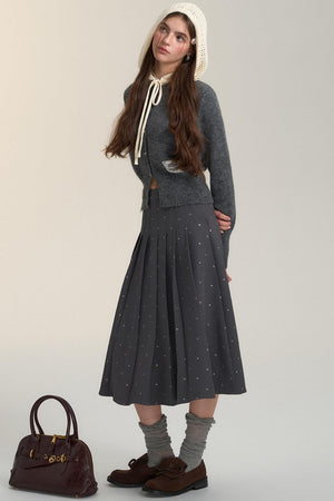Cut-Out Hooded Knit Cardigan