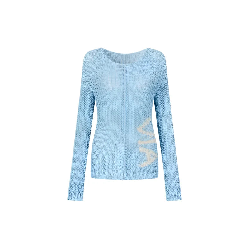 Cut-Out Monogram Knit Sweater