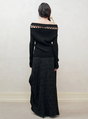Cut-Out Straight Weave Top