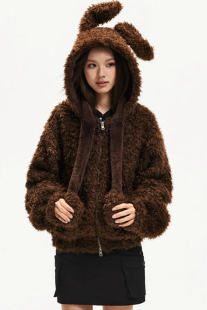 Cute Dog Ears Wool Coat