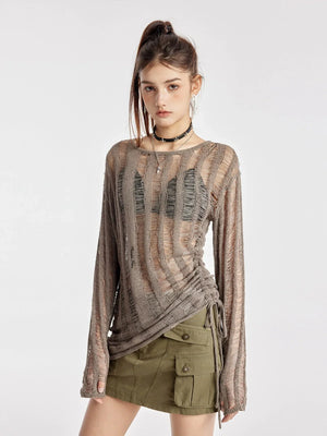 Cutout Long Sleeve Top