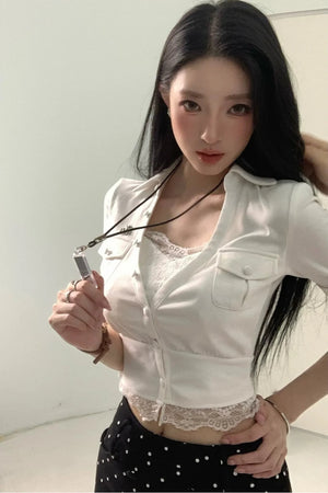 Daffodil V-Neck Blouse Set-Up
