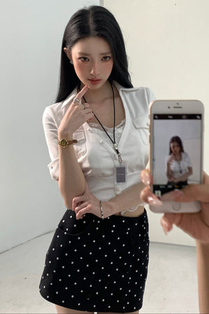 Daffodil V-Neck Waist-Cinching Shirt Set-Up
