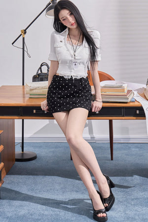 Daffodil V-Neck Waist-Cinching Shirt Set-Up