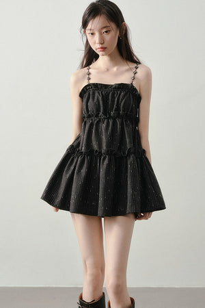 Dark Feather Striped Dress