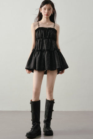 Dark Feather Striped Dress
