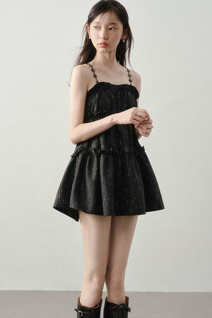 Dark Feather Striped Dress