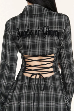 Dark Plaid Long Dress