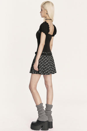 Dark Pleated One-Shoulder Dress