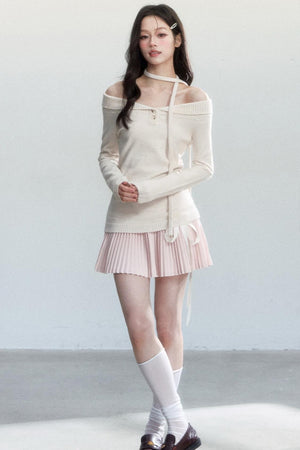 Dark River Lace Pleated Skirt