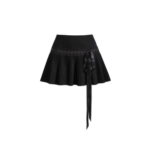 Dark River Lace Pleated Skirt