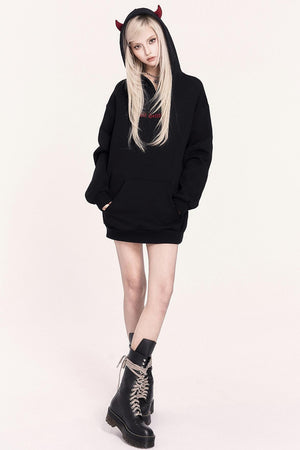 Dark Sweet Devil Hooded Dress Set-Up