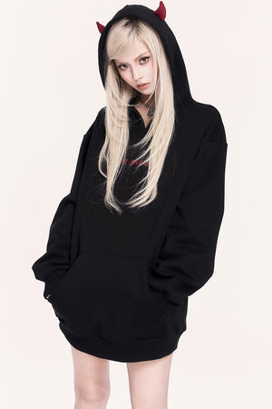 Dark Sweet Devil Hooded Dress Set-Up