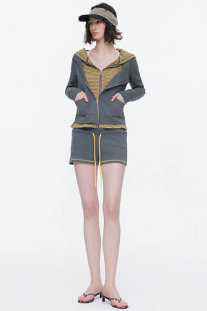 Deconstructed Color-Blocked Sweatshirt