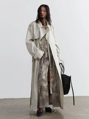 Decorated Genderless Long Trench Coat