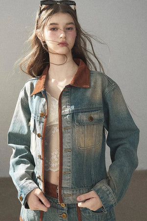 Denim Jacket & Skirt Suit Set-Up