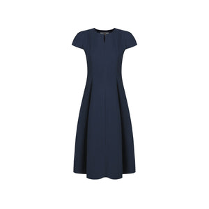 Denim Texture Cut-Out Puff Sleeve Dress