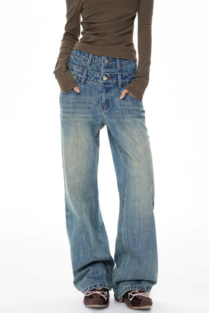 Denim Wide-Leg Pants
