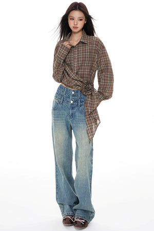 Denim Wide-Leg Pants