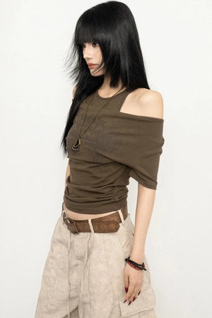 Design Neck Short Top