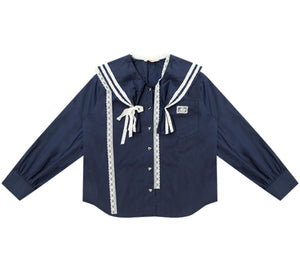 Design Sense Collar Belt Shirt