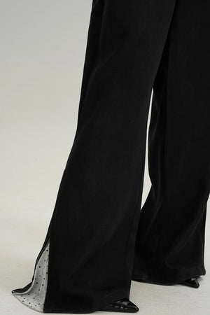 Designer Lace-Trimmed Pants
