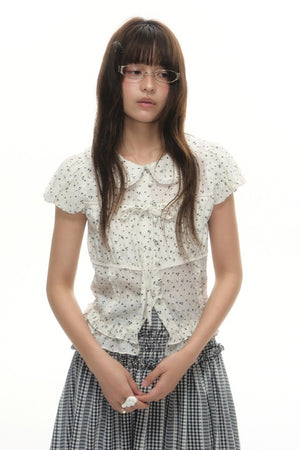 Designer Plaid Doll Collar Shirt
