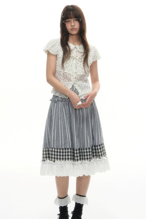 Designer Plaid Doll Collar Shirt