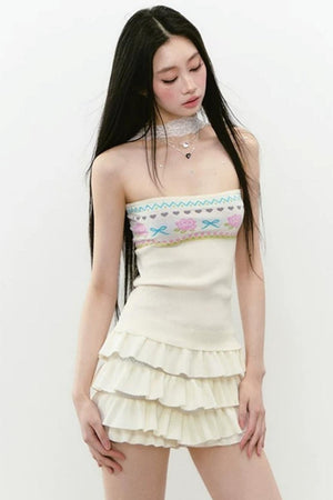 Designer Woolen Floral Halter Top