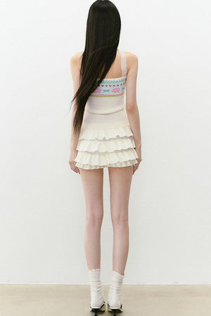 Designer Woolen Floral Halter Top