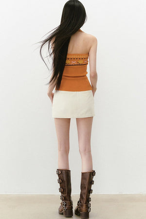 Designer Woolen Floral Halter Top