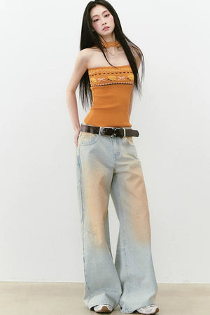 Designer Woolen Floral Halter Top