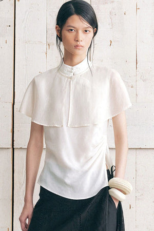 Detachable Cape Sleeveless Shirt