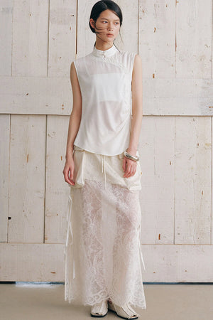 Detachable Cape Sleeveless Shirt