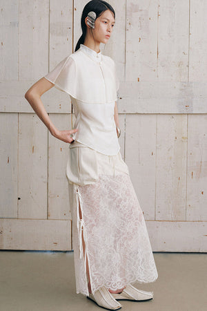 Detachable Cape Sleeveless Shirt