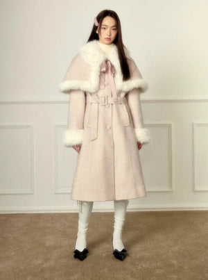 Detachable Cloak Long Tweed Coat