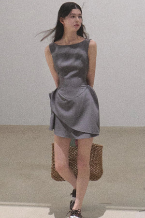 Detachable Collar Wool Dress