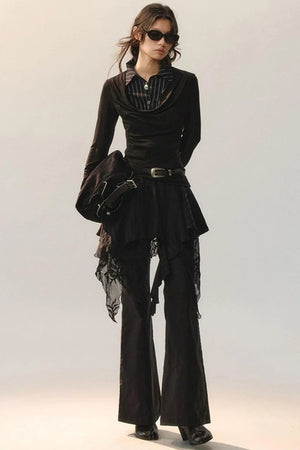 Detachable Lace Irregular Pants