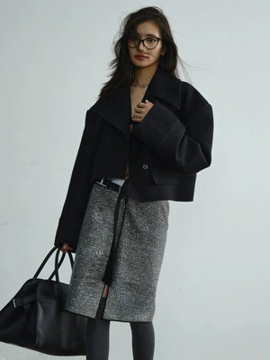 Detachable lace ruffle short coat