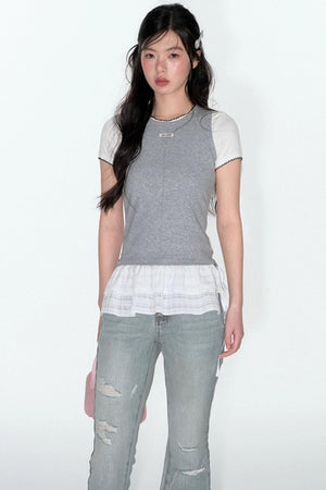 Detachable Lace Stitched Tank Top