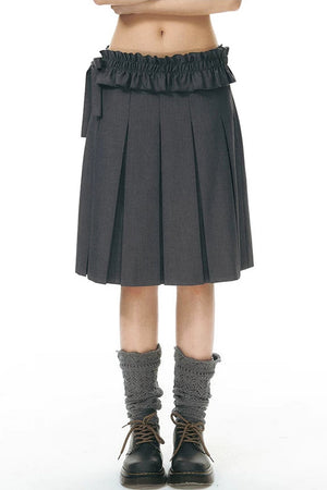 Detachable Pleated Midi Skirt Set