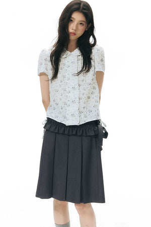 Detachable Pleated Midi Skirt Set