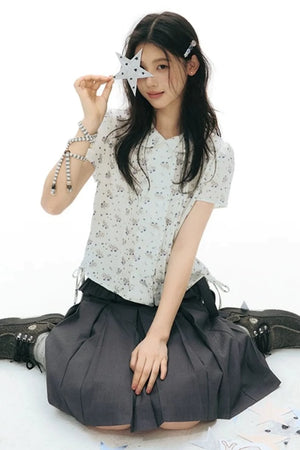 Detachable Pleated Midi Skirt Set