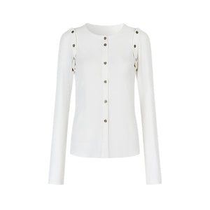Detachable Round Neck Knitted Cardigan