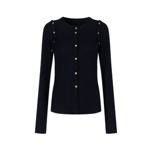 Detachable Round Neck Knitted Cardigan